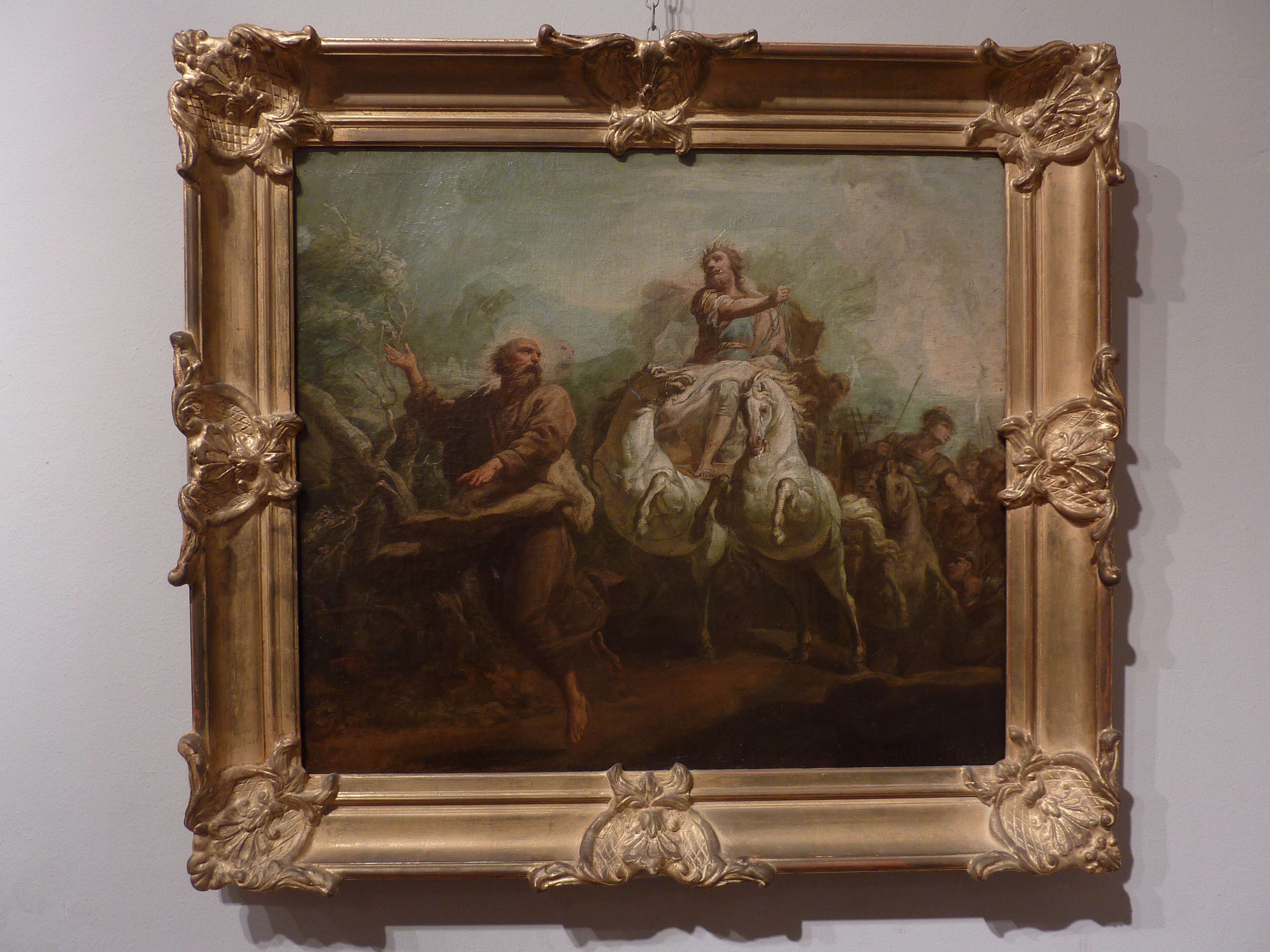 Elie précédant Achab vers Izréel pour annoncer la fin de la sécheresse